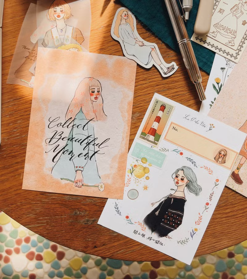 La Dolce Vita - Song of a Hundred Flowers Girl Postcard
Desolation is to welcome the
cold winter that will eventually pass
, so sing with the most tender mood,
waiting for the time when the flowers bloom again,
Incudes 1 postcard
Size: 105x148 mm
Material: Ivory 250g
Made in Taiwan