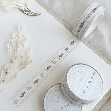 leelajournals Lace & Roses Brown Washi Tape 15mm