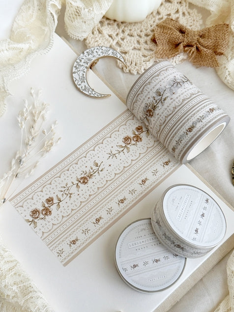 Lace & Roses Brown Washi Tape 60mm