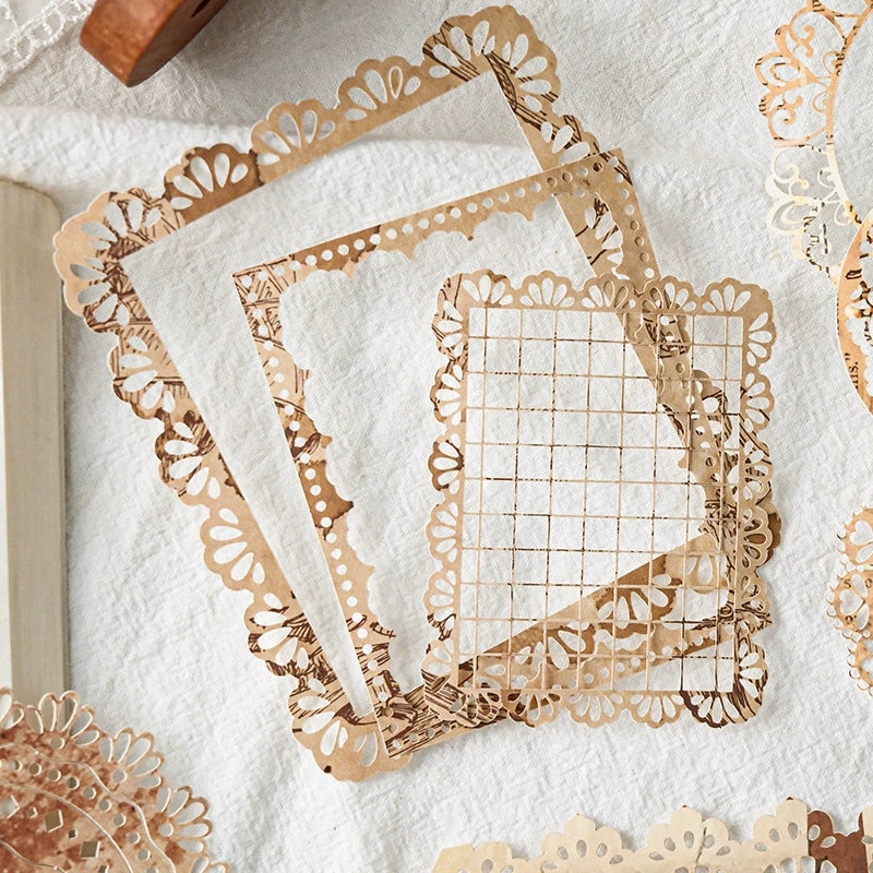 This vintage themed ephemera pack includes 20 pieces of cute paper materials in different color schemes! Each pack comes with pieces in 4 varying styles with 5 of each design.
These pieces make great card decoration, collage pieces, or additions to your journal spreads!