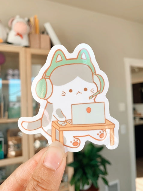 Laptop Gamer Kitty Sticker