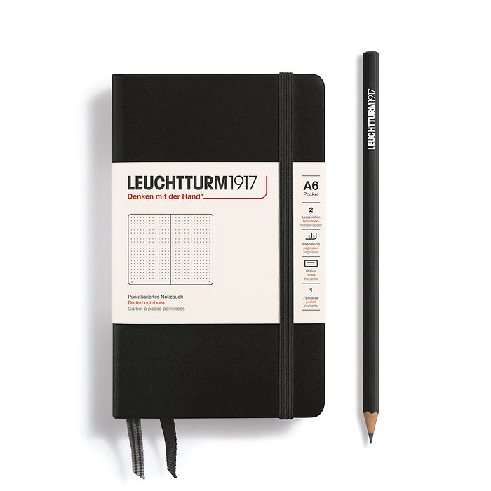 Leuchtturm1917 Hardcover Pocket Notebook A6 - Black