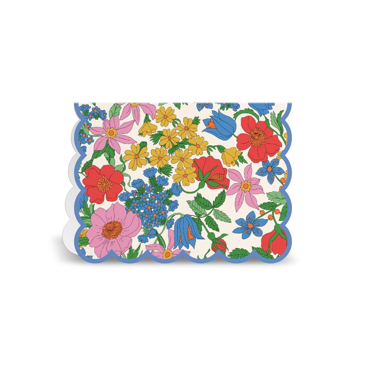 Elevate your correspondence with the Liberty Premium Notecard Set. This elegant collection features 16 folded notecards showcasing 8 distinctive iconic Liberty London designs. Each card is finished with delicate die-cut scalloped edges that add a refined touch to every note you send. The set includes full-color envelopes lined with charming floral patterns, bringing beauty to every detail. Presented in a premium drawer box with a sturdy ribbon pull, this notecard set makes a sophisticated gift or a treasure