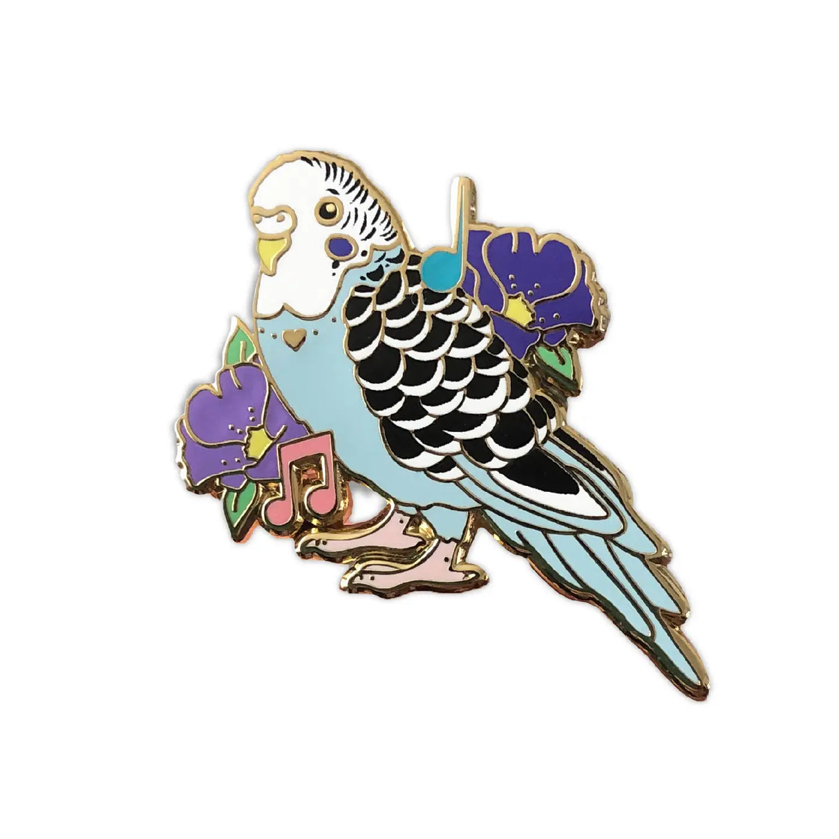 Sweet Parakeet pin for the bird and pet lover!
✦ Hard enamel
✦ Shiny gold metal
✦ 2 inches
✦ 2 Posts for extra security
✦ Rubber backings
✦ Back stamped for authenticity
Comes packaged on a backing card.