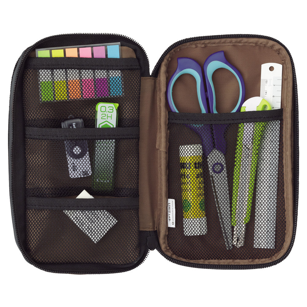 Lihit Lab Book Style Pen Case - Triple - Black