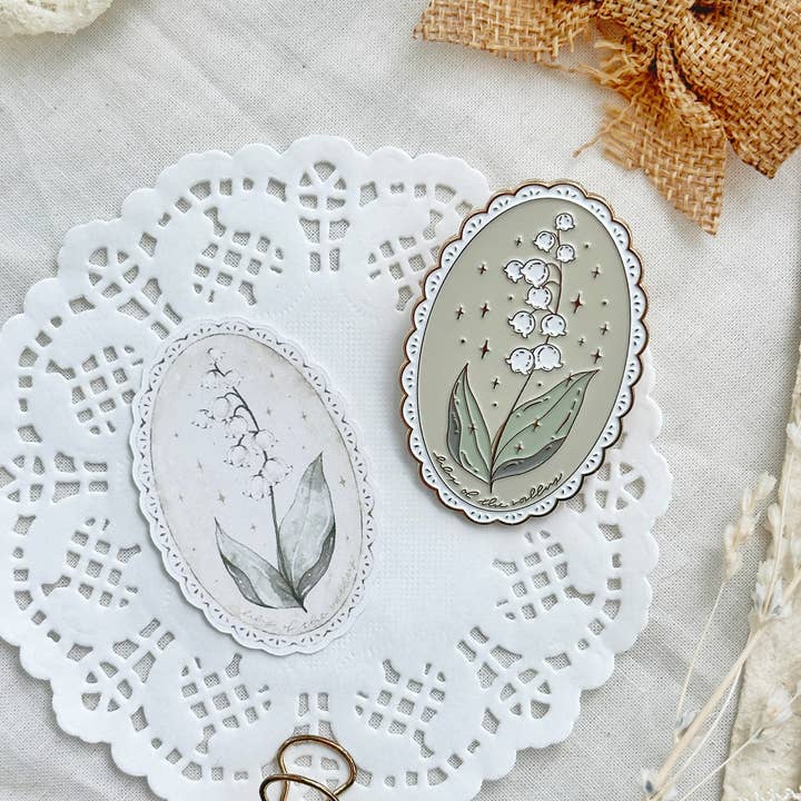 Lily of the Valley Enamel Journaling Clip