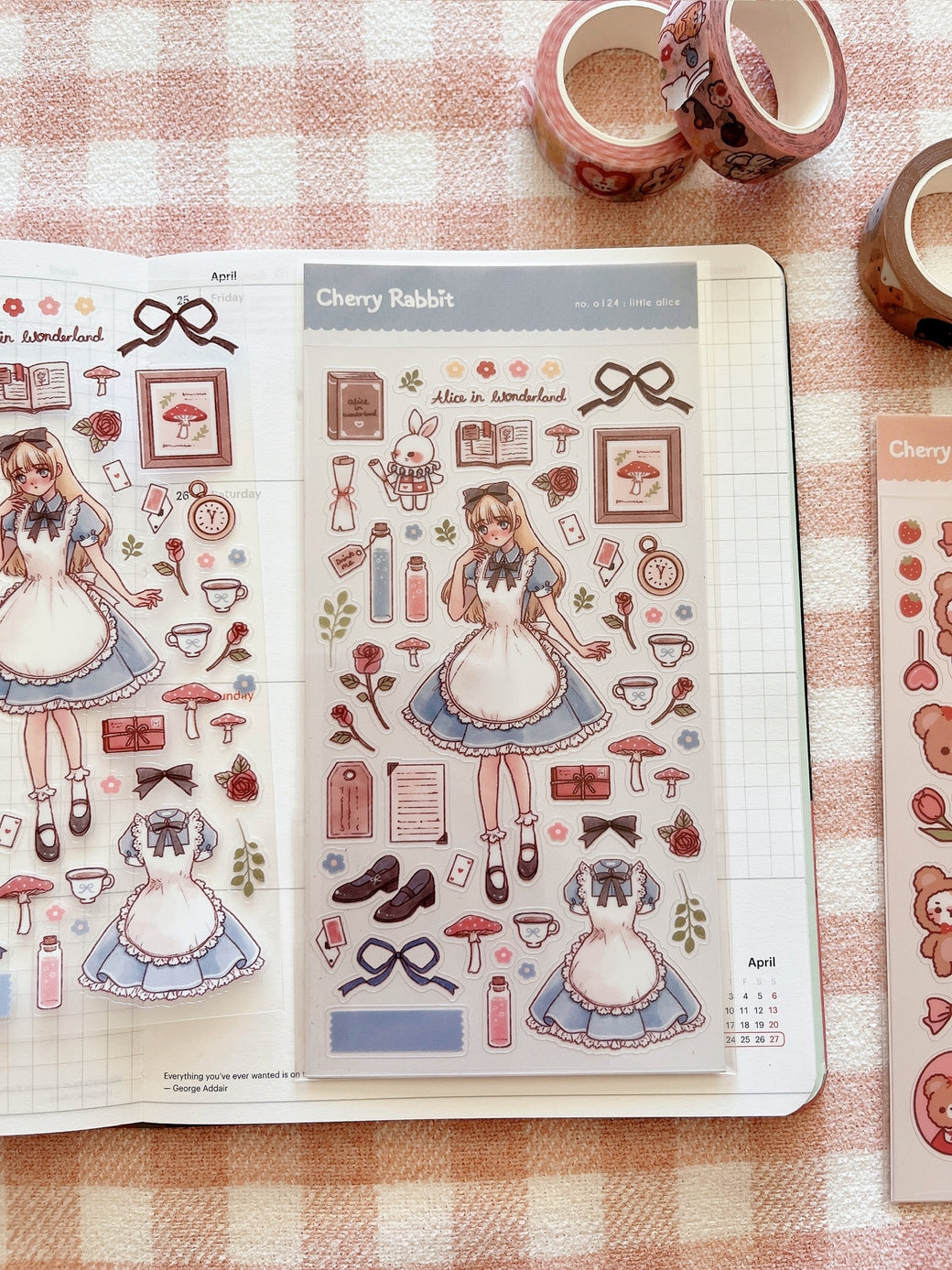 Cherry Rabbit Little Alice Sticker Sheet