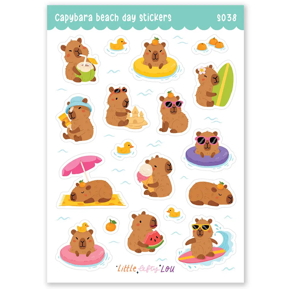 Little Lefty Lou Capybara Beach Sheet