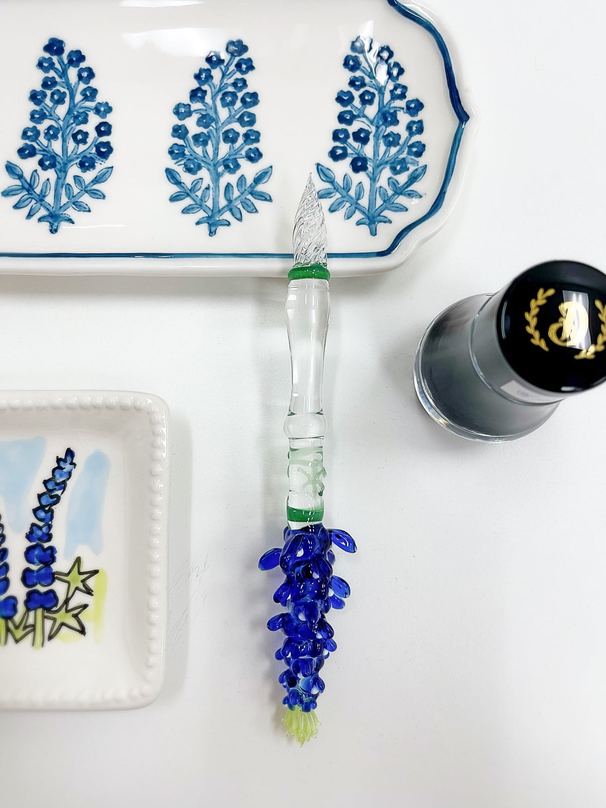 Bluebonnet Flower Glass Pen