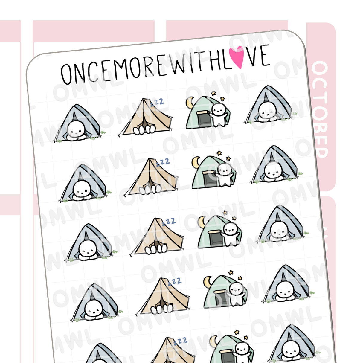 M1233 Tent Camping Sticker