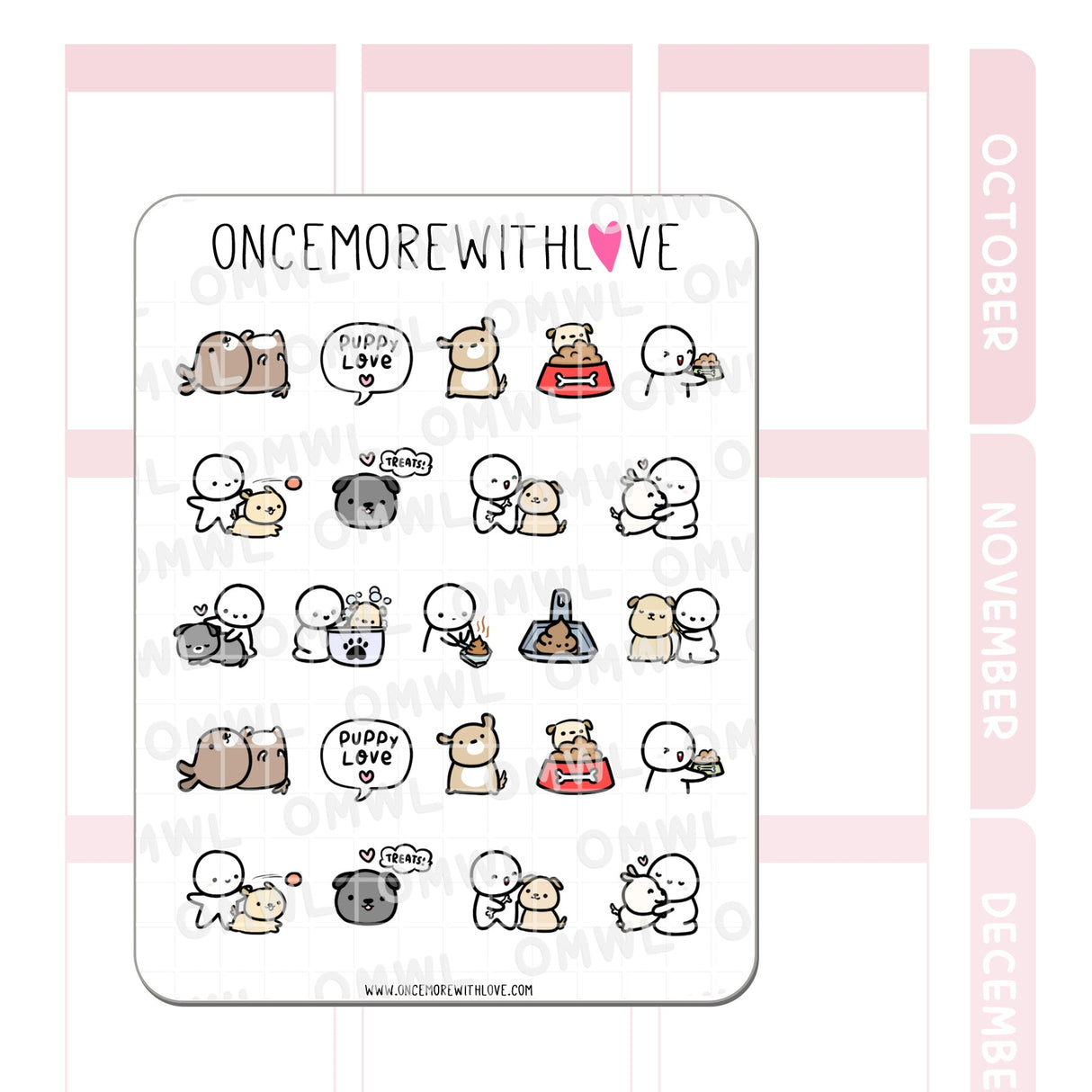 M961 - Puppy Dog Love / Mixed Puppy Sticker