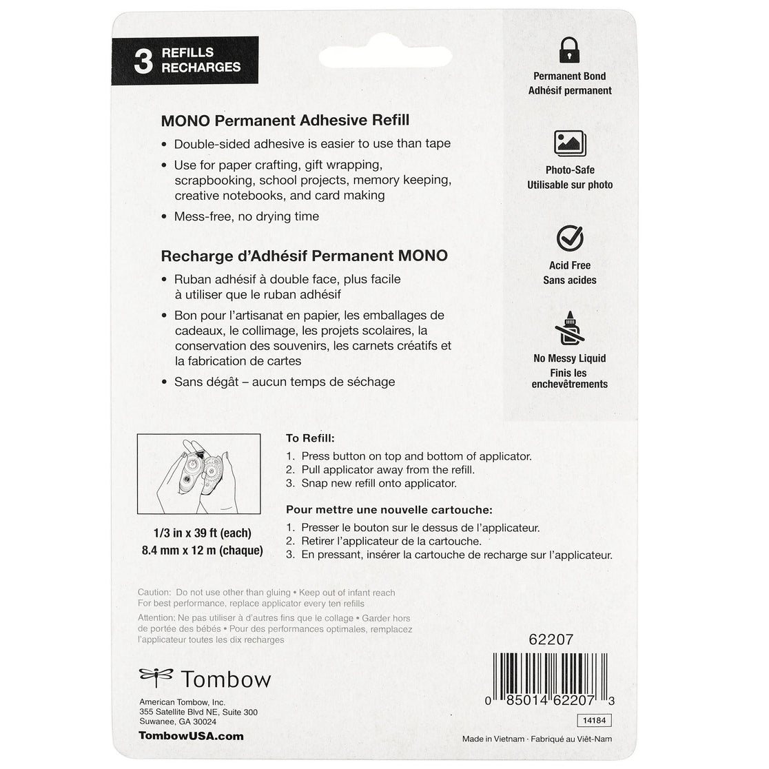 MONO Permanent Adhesive Refill 3-Pack