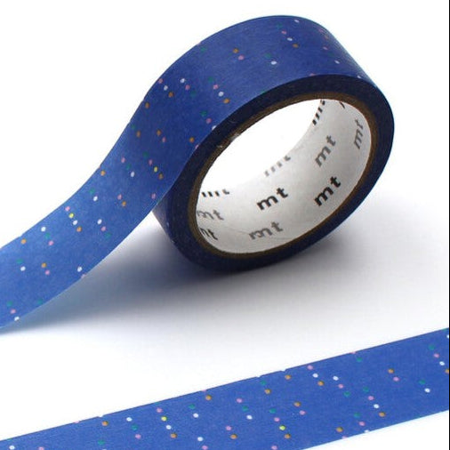 MT Washi Tape - Mini Dot Pattern
mt is the original washi masking tape, made in Japan by Kamoi Kakoshi. mt is colourful tape which is easy to tear by hand and reposition on nearly any surface. Write on it, layer it, and use it on paper, gifts, objects or the wall (mt won't damage paint - why not make a tape collage?) mt washi masking tape is now sold throughout the world in hundreds of colours and patterns.
Enjoy mt as a part of your daily life, adding a little colour everywhere.
All tapes are 15mm x 7m