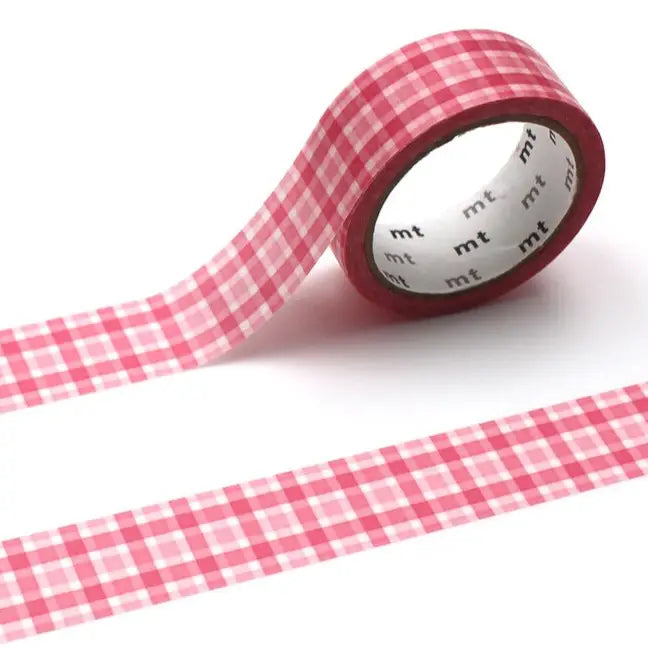 MT Washi Tape - Overlapped Wide Gingham Check Pink
mt is the original washi masking tape, made in Japan by Kamoi Kakoshi. mt is colourful tape which is easy to tear by hand and reposition on nearly any surface. Write on it, layer it, and use it on paper, gifts, objects or the wall (mt won't damage paint - why not make a tape collage?) mt washi masking tape is now sold throughout the world in hundreds of colours and patterns.
Enjoy mt as a part of your daily life, adding a little colour everywhere.
All ta