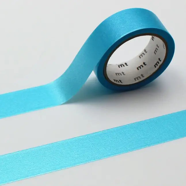 MT Washi Tape - Silky Light Blue
mt is the original washi masking tape, made in Japan by Kamoi Kakoshi. mt is colourful tape which is easy to tear by hand and reposition on nearly any surface. Write on it, layer it, and use it on paper, gifts, objects or the wall (mt won't damage paint - why not make a tape collage?) mt washi masking tape is now sold throughout the world in hundreds of colours and patterns.
Enjoy mt as a part of your daily life, adding a little colour everywhere.
All tapes are 15mm x 7m