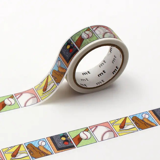 MT ex Washi Tape - Baseball
mt is the original washi masking tape, made in Japan by Kamoi Kakoshi. mt is colourful tape which is easy to tear by hand and reposition on nearly any surface. Write on it, layer it, and use it on paper, gifts, objects or the wall (mt won't damage paint - why not make a tape collage?) mt washi masking tape is now sold throughout the world in hundreds of colours and patterns.
Enjoy mt as a part of your daily life, adding a little colour everywhere.
All tapes are 15mm x 7m (0.6"