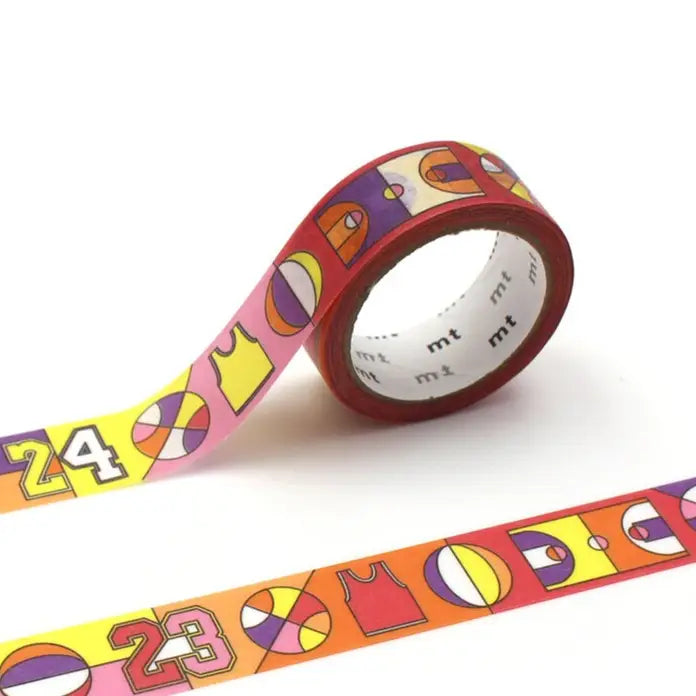 MT ex Washi Tape - Basketball
mt is the original washi masking tape, made in Japan by Kamoi Kakoshi. mt is colourful tape which is easy to tear by hand and reposition on nearly any surface. Write on it, layer it, and use it on paper, gifts, objects or the wall (mt won't damage paint - why not make a tape collage?) mt washi masking tape is now sold throughout the world in hundreds of colours and patterns.
Enjoy mt as a part of your daily life, adding a little colour everywhere.
All tapes are 15mm x 7m (0.