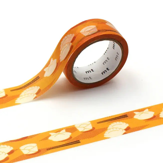MT ex Washi Tape - Dumpling Wrappers
mt is the original washi masking tape, made in Japan by Kamoi Kakoshi. mt is colourful tape which is easy to tear by hand and reposition on nearly any surface. Write on it, layer it, and use it on paper, gifts, objects or the wall (mt won't damage paint - why not make a tape collage?) mt washi masking tape is now sold throughout the world in hundreds of colours and patterns.
Enjoy mt as a part of your daily life, adding a little colour everywhere.
All tapes are 15mm x