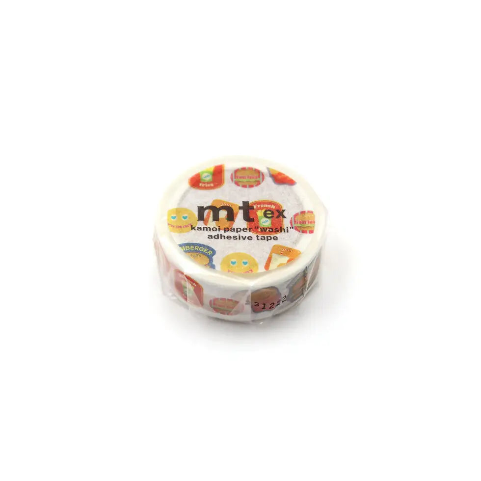 MT ex Washi Tape - Fast Food Sticker
mt is the original washi masking tape, made in Japan by Kamoi Kakoshi. mt is colourful tape which is easy to tear by hand and reposition on nearly any surface. Write on it, layer it, and use it on paper, gifts, objects or the wall (mt won't damage paint - why not make a tape collage?) mt washi masking tape is now sold throughout the world in hundreds of colours and patterns.
Enjoy mt as a part of your daily life, adding a little colour everywhere.
All tapes are 15mm x