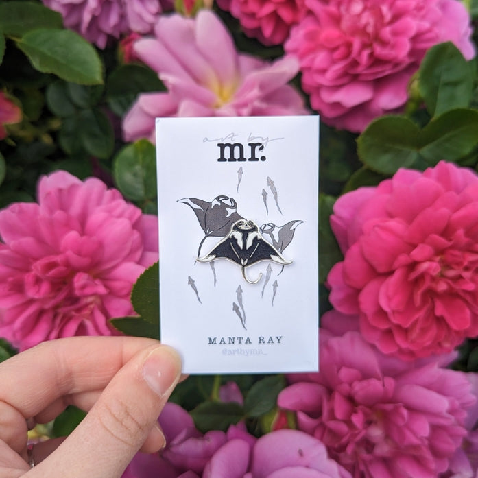 Manta Ray Enamel Pin