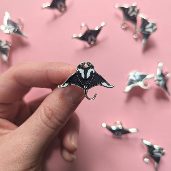 Manta Ray Enamel Pin