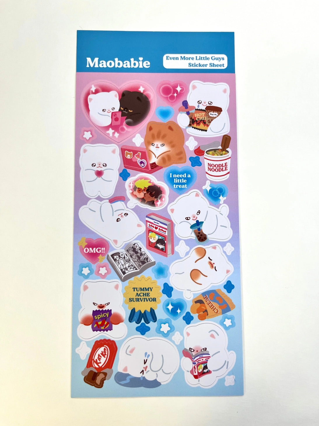 As Maobabie, we present our Sticker Sheet - Even More Little Guys, crafted with love by our indie artist, Jennie. Printed on matte vinyl paper, this sheet measures 210mmx170mm, making it an ideal size for decorating your phone, laptop, or any other surface. Get ready to experience our cute and soft illustrations, bringing a touch of charm to your everyday items. With Maobabie, it's all about adding a dash of whimsy to your world.
Includes one (1) sticker sheet