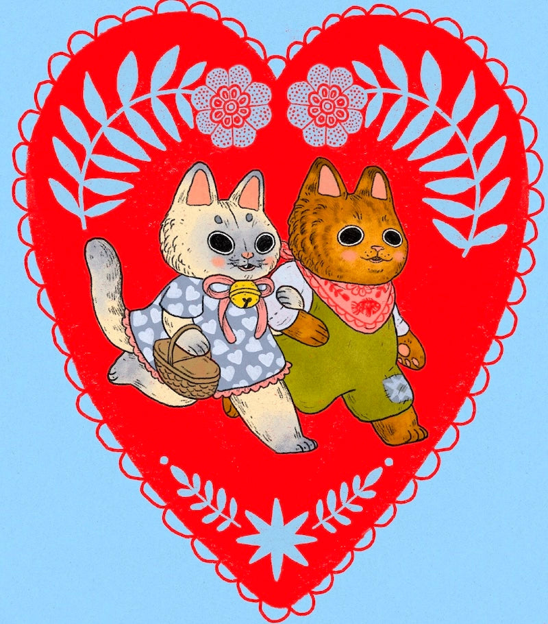 We're a Purrfect Match Card.
Card is A6 4.5" x 6.25" and comes with an envelope and sleeved for protection.
Cards are folded and blank inside.
Envelope is Kraft Brown.
Professionally printed on heavy matte natural card stock.
Printed in USA.