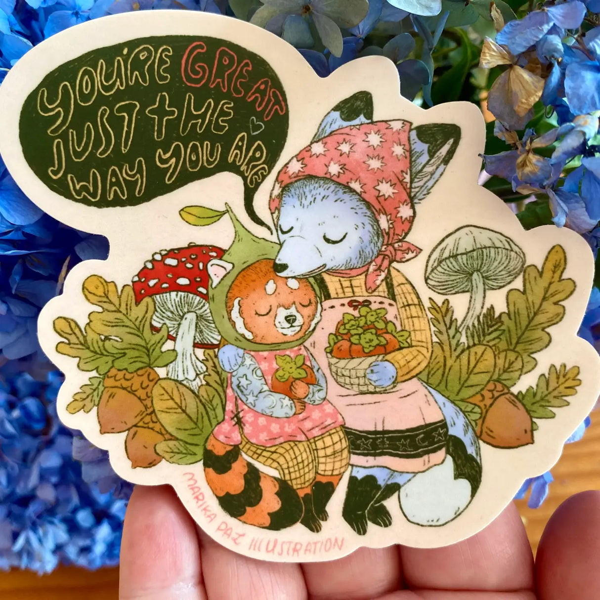 You're great just the way you are. Never change. This vinyl matte sticker is weather and waterproof-stick it on a notebook, bike, or car- it's going to stick around! Heck, throw it on a water bottle and through the dishwasher. This sticker can go anywhere.
Sticker measures 4.3" x 4.5"
Printed in USA.