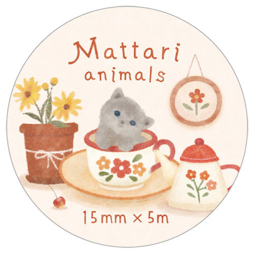 Mattari Animals Day Kitten Washi Tape
