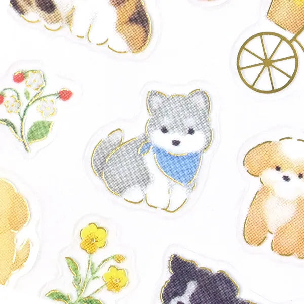 Mattari Animals Dog x Picnic Sticker Sheet
These are transparent stickers with cute relaxed animals and shining gold leaf.
Enjoy these adorable dogs playing at a picnic. Perfect for any journal or planner.
Height 165× Width 90mm
Transparent Stickers
Sticker Gold Foil Stamping Finish
Pattern Backing Card