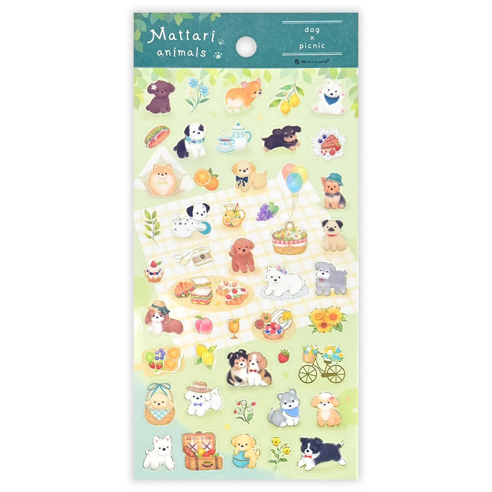 Mattari Animals Dog x Picnic Sticker Sheet
These are transparent stickers with cute relaxed animals and shining gold leaf.
Enjoy these adorable dogs playing at a picnic. Perfect for any journal or planner.
Height 165× Width 90mm
Transparent Stickers
Sticker Gold Foil Stamping Finish
Pattern Backing Card