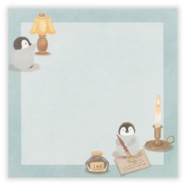 Relaxing Animals Day A note depicting each day of the animals living leisurely.
I drew a penguin enjoying reading in the study with candles and lights
It is a fun design that can be used according to your mood with two pattern assortments.
100 × 100 mm in height and 100 mm
2 patterns
80 Sheets