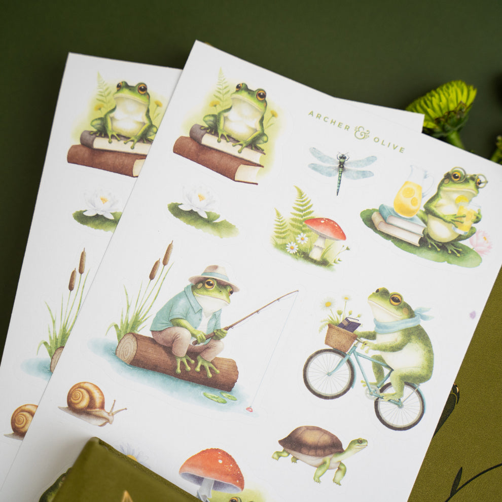 Archer and Olive Literary Frog Sticker Set