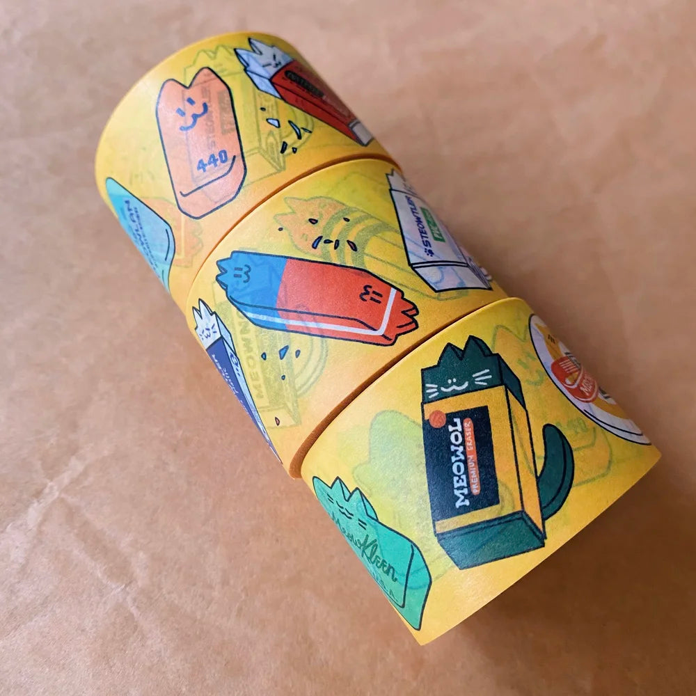 Printed paper tape, perfect for any time you’d use regular tape, only cuter! Use it in planners, journals, scrapbooks, or for sealing and decorating mail. Easily peels off and leaves minimal residue on most surfaces. A perfect gift for the stationery lover in your life - or you!
Original design by Cathy Kwan
Dimensions: 30mm x 10m
Includes one roll of washi.