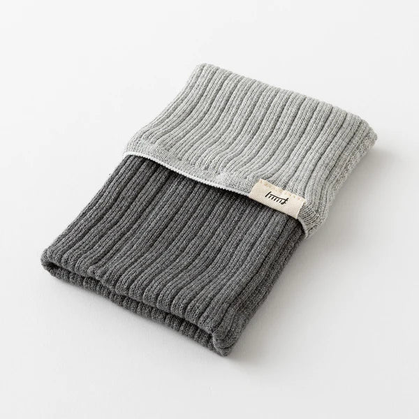 Midori Haramaki Knitted Notebook Cover - Two-Tone Gray