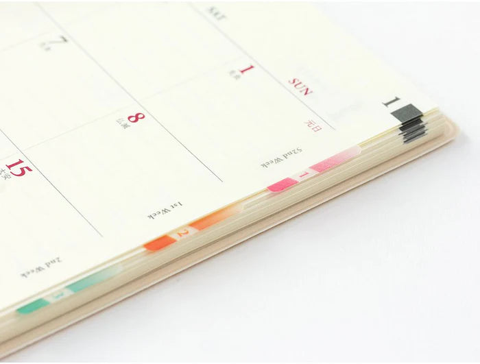 Midori Chiratto Index Tab Labels - Number Colors