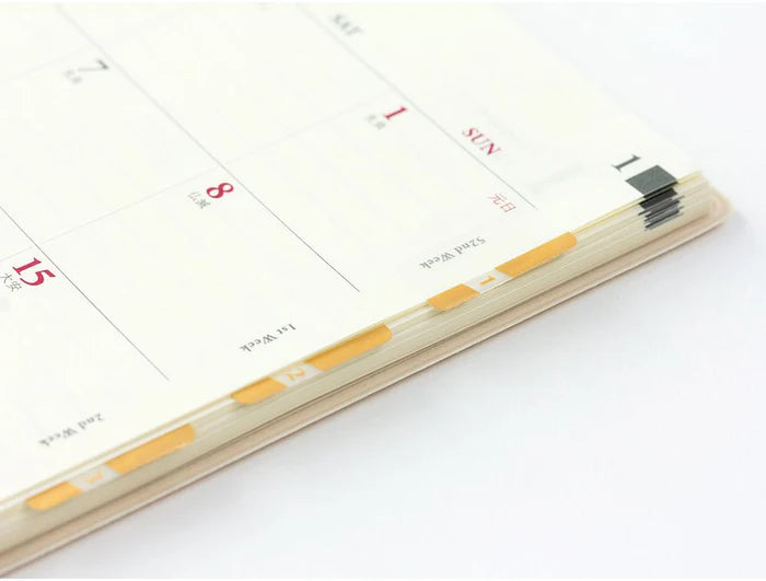 Midori Chiratto Index Tab Labels - Number Gold