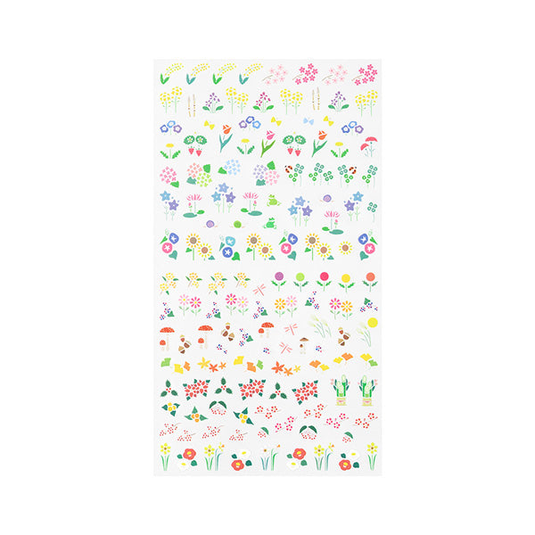 Midori Sticker Sheet - Seasonal Plants
The "Seasonal Sticker" is a sticker that allows you to feel the four seasons at a glance just by attaching it to your monthly block schedule. In addition to monthly blocks, you can also use it for weekly pages and diaries.