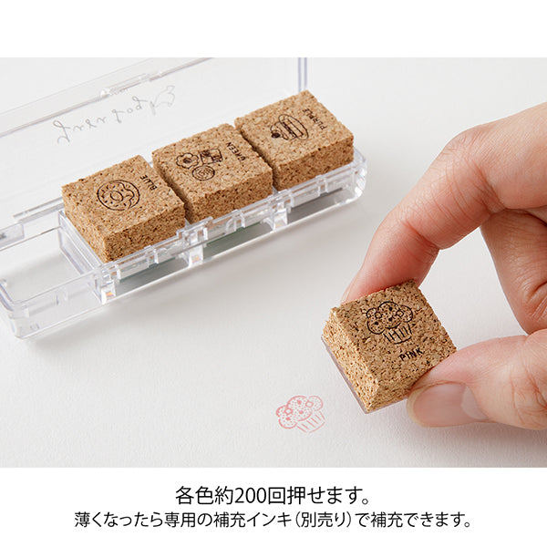 Midori Yuru Log Pre-inked Stamp - Sweets Pattern