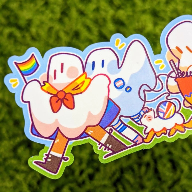 ❤ Long Ghost Pride Parade Sticker! ❤
♡ This aesthetic pride sticker is perfect for decorating your sketchbook cover, laptop, phone case, skateboard, and more!