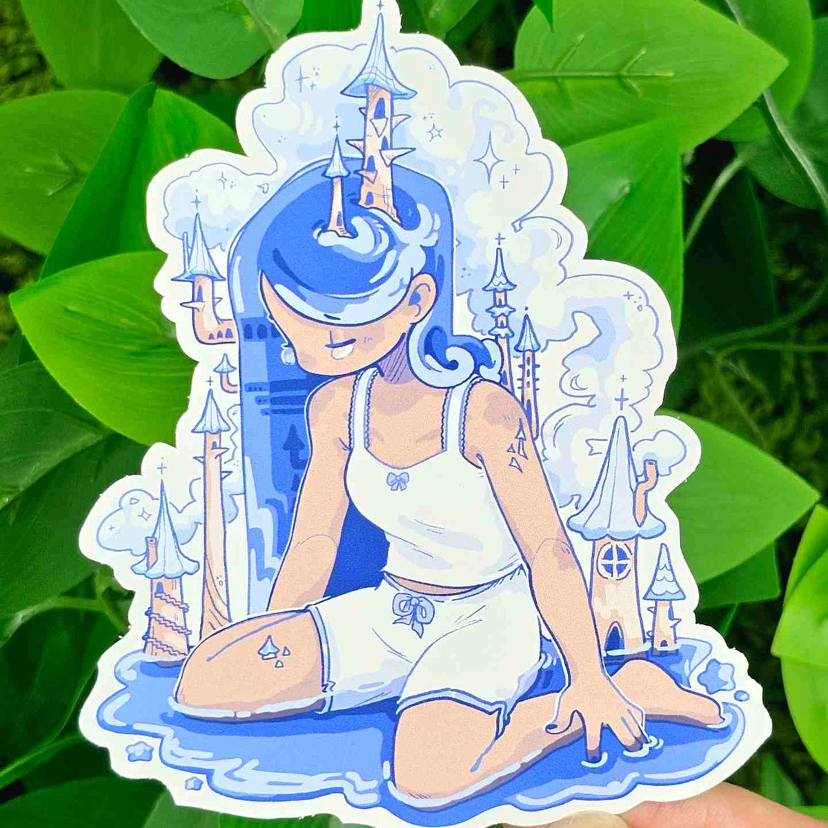 ❤ Sand Castle Girl Stickers ❤
Don't build your dreams on sand, build dream sand castles instead!
These magical stickers will liven up your sketchbook cover, laptop, phone case, skateboard, or adding to your sticker book
Materials:
Laminated Waterproof/Weatherproof Material
Each is approx. 3x3"