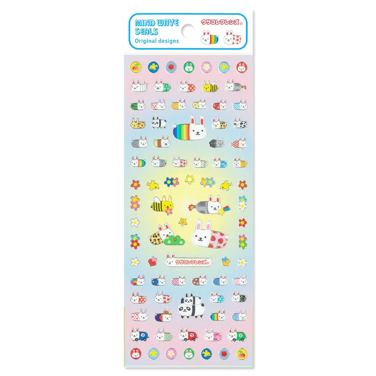 A sticker sheet that features original Mind Wave characters stickers themed around Heisei retro is here to bring you whimsy and nostalgia! The plump form and childlike humorous expression will bring you back in time by adding a bright and colorful addition to your pages.