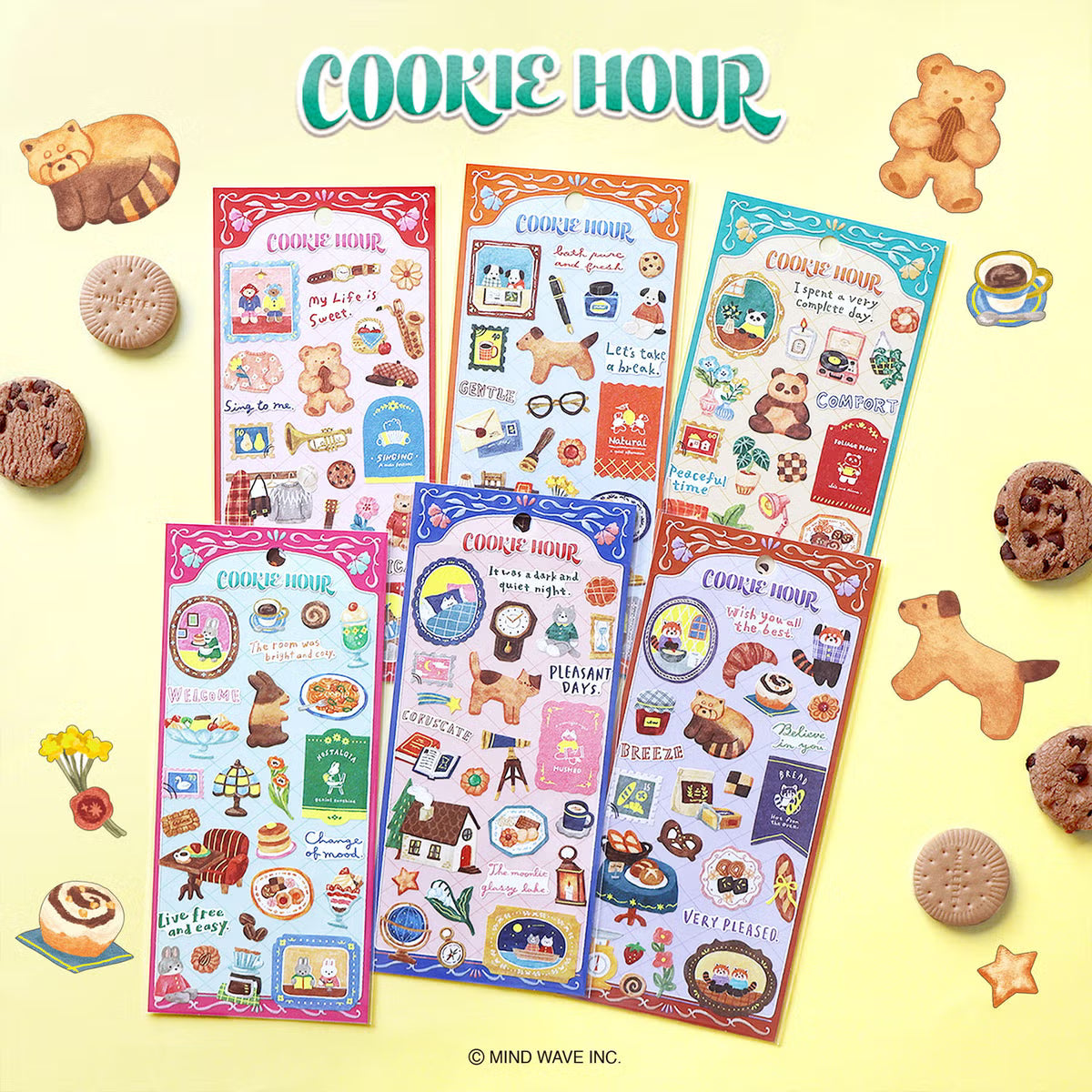 This animal illustration sticker series features cookie-themed pieces! These stickers are perfect for journaling, scrapbooking, and marking your calendar.
• This package includes 1 sheet of sticker
• Material: Washi Cotton
• Package measures approx. 8" x 3.5"
• Made in Japan