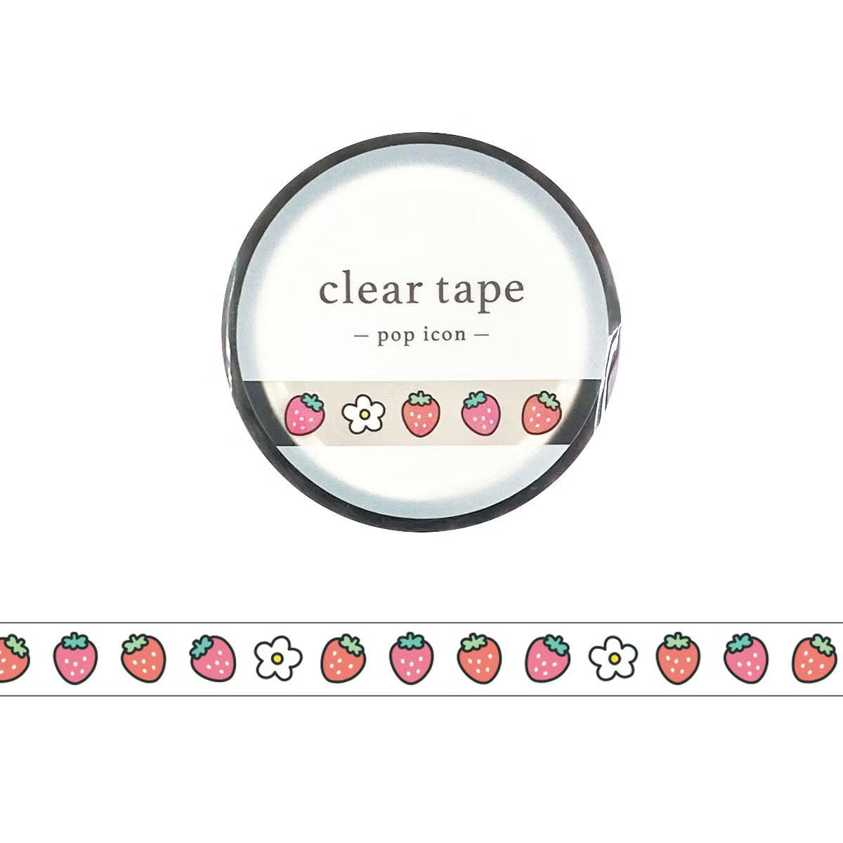 The popular clear tape has a new design with a pop taste!
This time, two new types have been added: the "POP ICON series" with its impressive black illustration borders, and the "POP COLOR series" with its bright colors.
Mind Wave's clear tape is designed to be used easily for decorating organizers and other items. It can be used for monthly and vertical organizers, as an accent for collages, and for decorations.
Since the tape has a translucent feel, it is recommended to be applied over paper or