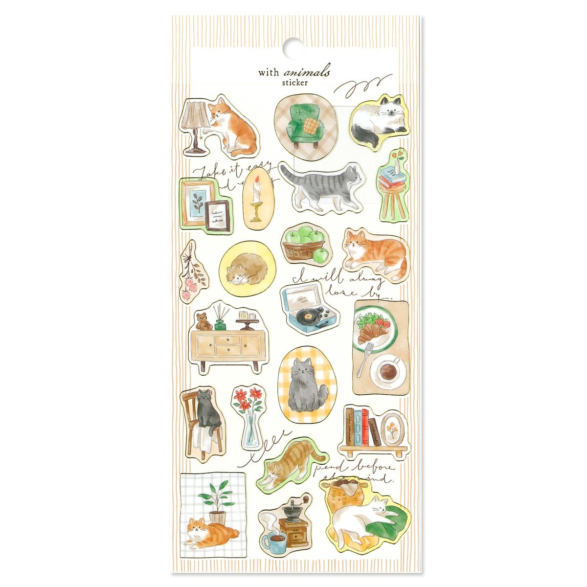 An illustration sticker with the theme of the peaceful daily life of animals is now available!
It features a gold rim around the seal.
Please also pay attention to the sheer piece design.