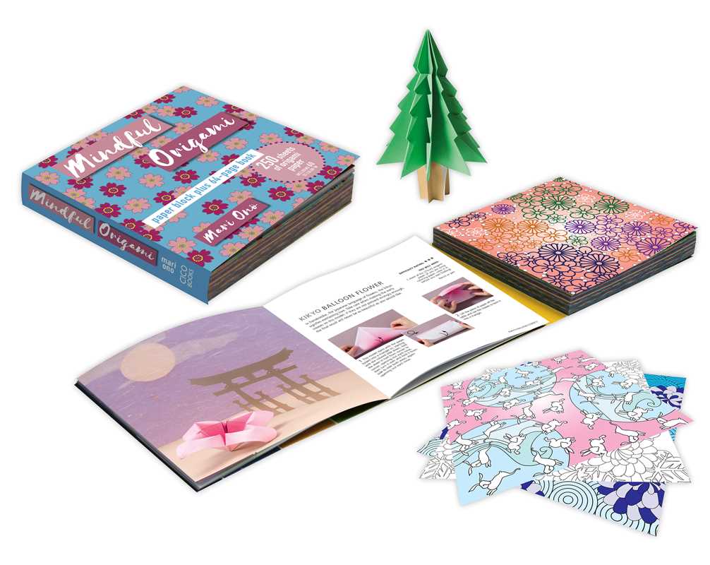 Featuring a 64-page book, plus 250 sheets of origami paper, try this collection of 15 origami models designed for mindfulness practice.
The therapeutic effects of origami are well known in Japan and by focussing on the experience of creating beautiful paper flowers, objects, animals, and more, this collection of 15 projects will guide you on a path to connectedness, awareness, and improved physical and emotional health.