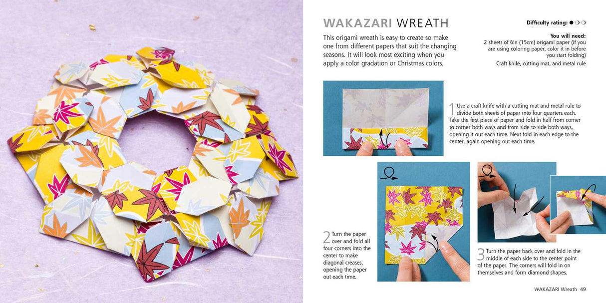 Featuring a 64-page book, plus 250 sheets of origami paper, try this collection of 15 origami models designed for mindfulness practice.
The therapeutic effects of origami are well known in Japan and by focussing on the experience of creating beautiful paper flowers, objects, animals, and more, this collection of 15 projects will guide you on a path to connectedness, awareness, and improved physical and emotional health.