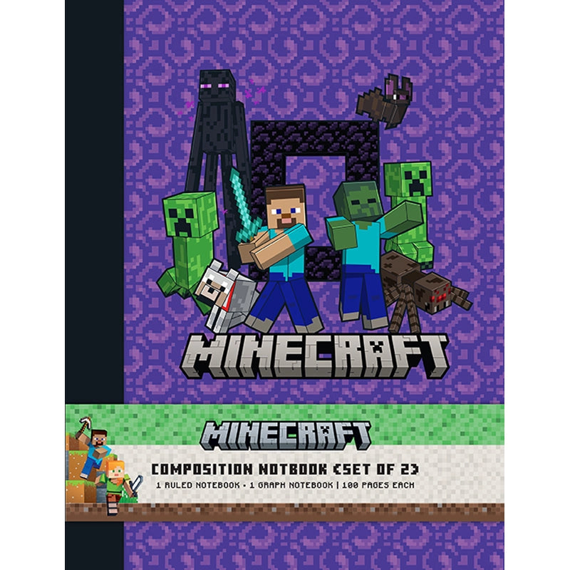 Build, create, and explore with this Minecraft composition notebook set designed to capture all of your class notes.
LINED AND GRAPH NOTEBOOKS: This set contains one lined notebook and one graph notebook, each with 100 pages of archival paper. Use the lined notebook for writing and note taking, and use the graph notebook for drawing graphs, solving math problems, drawing your builds, and more.
PERFECT FOR STUDENTS: With a standard size of 7.5 by 9.75 inch size, these composition notebooks are perfect to t