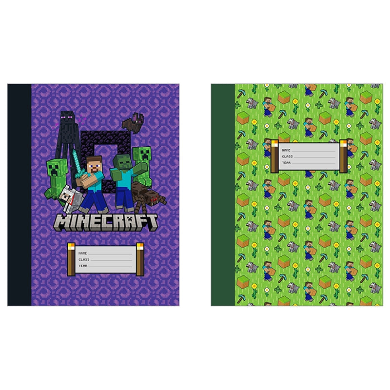 Build, create, and explore with this Minecraft composition notebook set designed to capture all of your class notes.
LINED AND GRAPH NOTEBOOKS: This set contains one lined notebook and one graph notebook, each with 100 pages of archival paper. Use the lined notebook for writing and note taking, and use the graph notebook for drawing graphs, solving math problems, drawing your builds, and more.
PERFECT FOR STUDENTS: With a standard size of 7.5 by 9.75 inch size, these composition notebooks are perfect to t