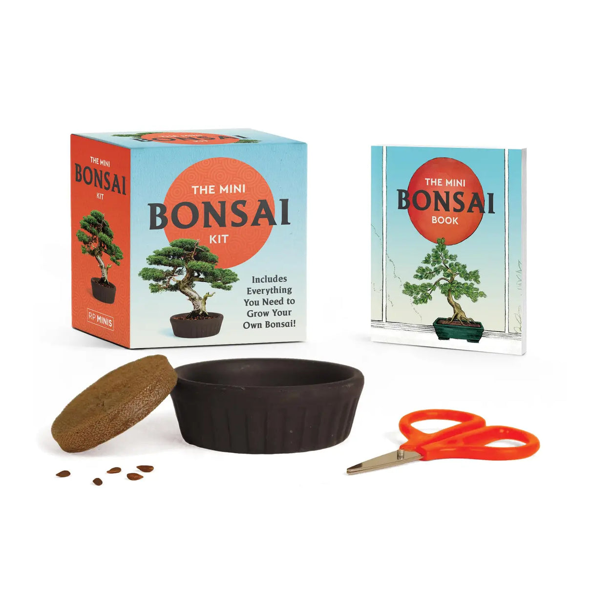 Invite tranquility into your workplace or home with your own desktop bonsai tree. With a little patience, you'll enjoy growing a small version of this already miniature art.
Kit includes:
Mini pot
Jack Pine seeds
peat pellet
small scissors
Mini book on the beauty of bonsai